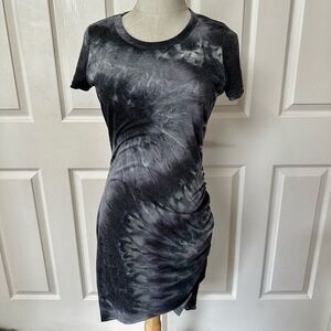Le Miel Tie Dye StretchyJersey Knit Ruched Bodycon dress